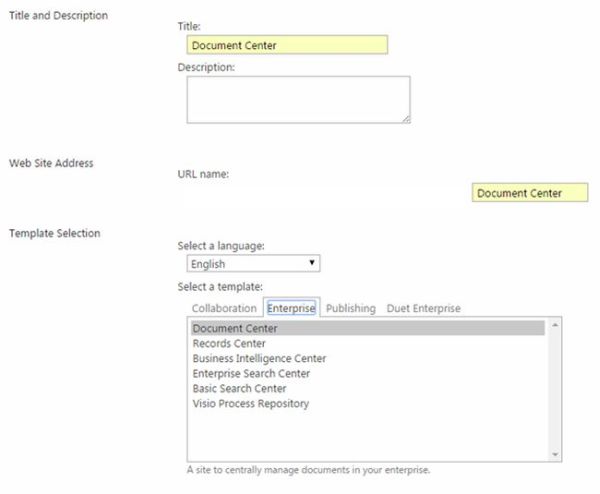 title and description